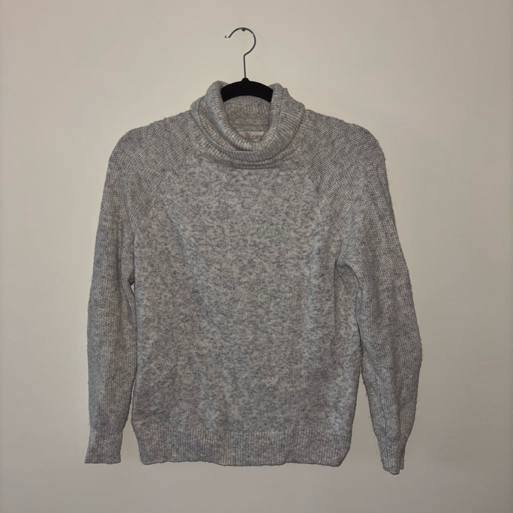LOFT Gray Turtleneck Sweater
